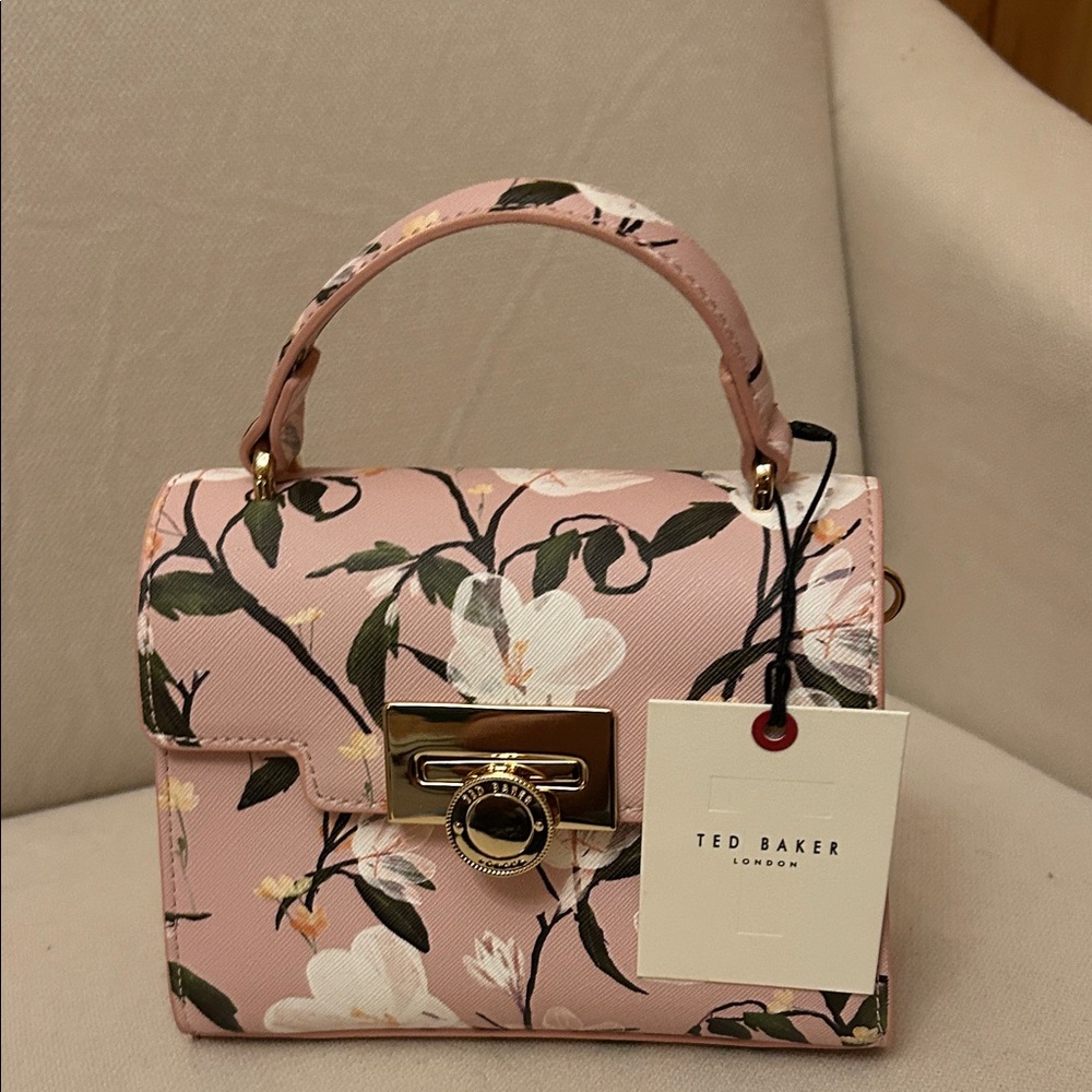 Ted Baker Pink and White Floral Mini Bag - Picture 1 of 5